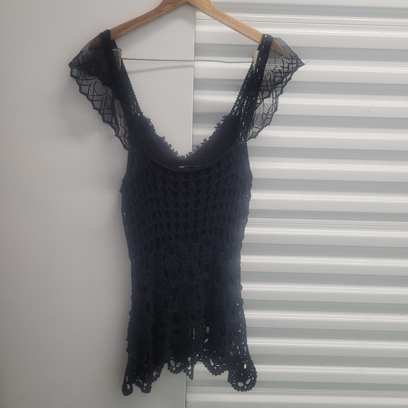 AZI Lace Tank Top, Size Medium, Black - Picture 2 of 10